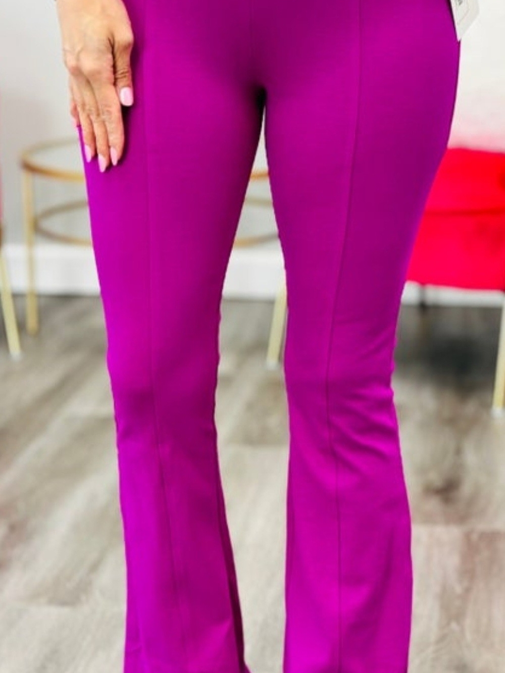 Dear Scarlett High-Waist Magenta Flare Magic Pants Size XL